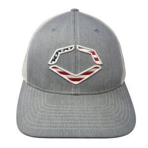 Evo Shield Snapback Trucker Hat Gray One Size Adjustable Patriotic Mesh Back